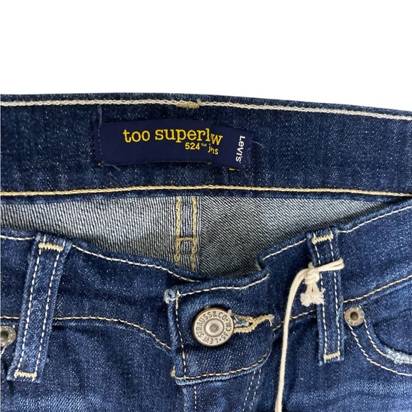 Levi’s 524 Too Super Low Flare Leg Distressed Denim Jeans Size 11 - Picture 6 of 11